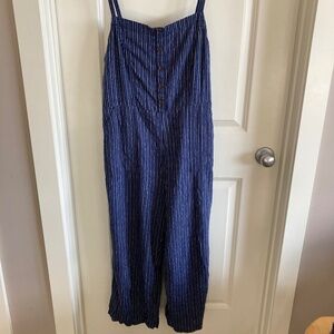 Old Navy Blue Striped Jumpsuit